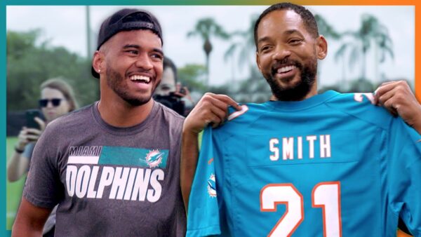Actor Will Smith Trains with Tua at Dolphins Facility