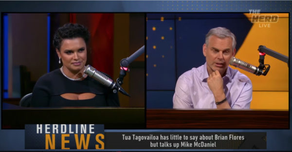 Cowherd on Tua’s Not so Subtle Shot at Flores; Joy Taylor Doesn’t Love the “Hang Out” Comment