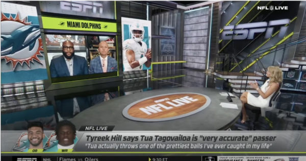 ESPN NFL LIVE Discuss Tyreek Hill’s Comments about Catching Passes from Tua