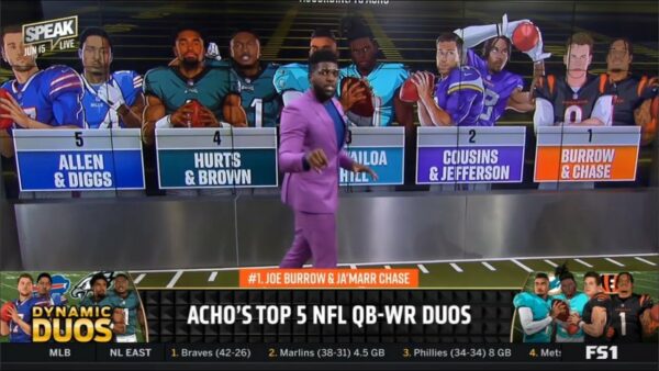 FOX SPORTS: Acho reveals top 5 NFL QB-WR duos