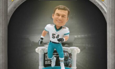 Zach Thomas Miami Dolphins Career Stats Bobblehead Released by FOCO