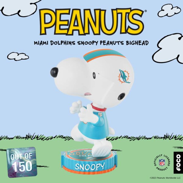 New Miami Dolphins Peanuts Snoopy Bobblehead Is Available Now!