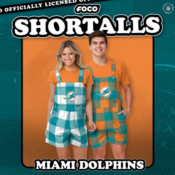 Show Your Team Spirit In Style With The Miami Dolphins Bib Shortalls!