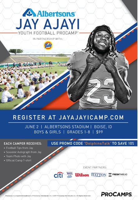 DolphinsTalk.com Teams up with Jay Ajayi and ProCamps for the Jay Ajayi Youth Football Camp